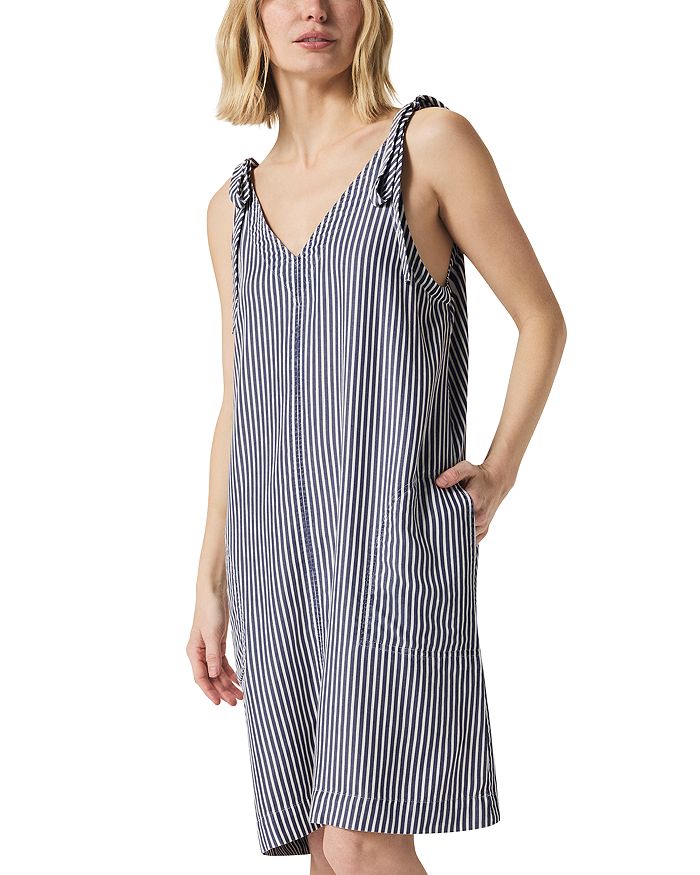 

Платье из хлопка в полоску Halston Splendid, синий