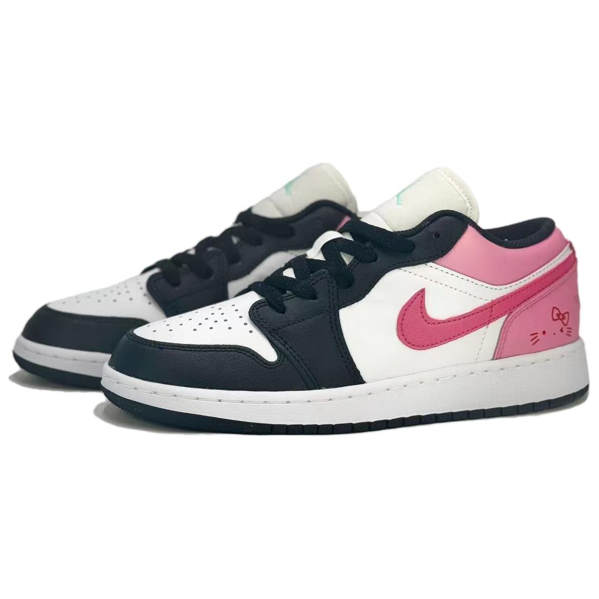 Кроссовки Air Jordan 1 Vintage Basketball Shoes Women's Low-top Pink/white/black, черный — фото 4