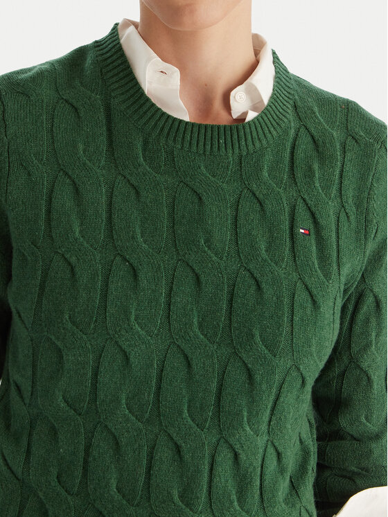 Свитер regular fit WW0WW43586 Tommy Hilfiger, зеленый — фото 4