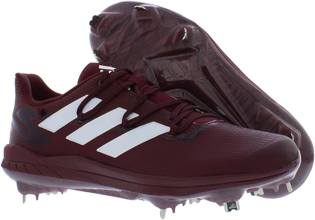 Бутсы Adidas Men's Adizero Afterburner 8, белый/бордовый — фото 2
