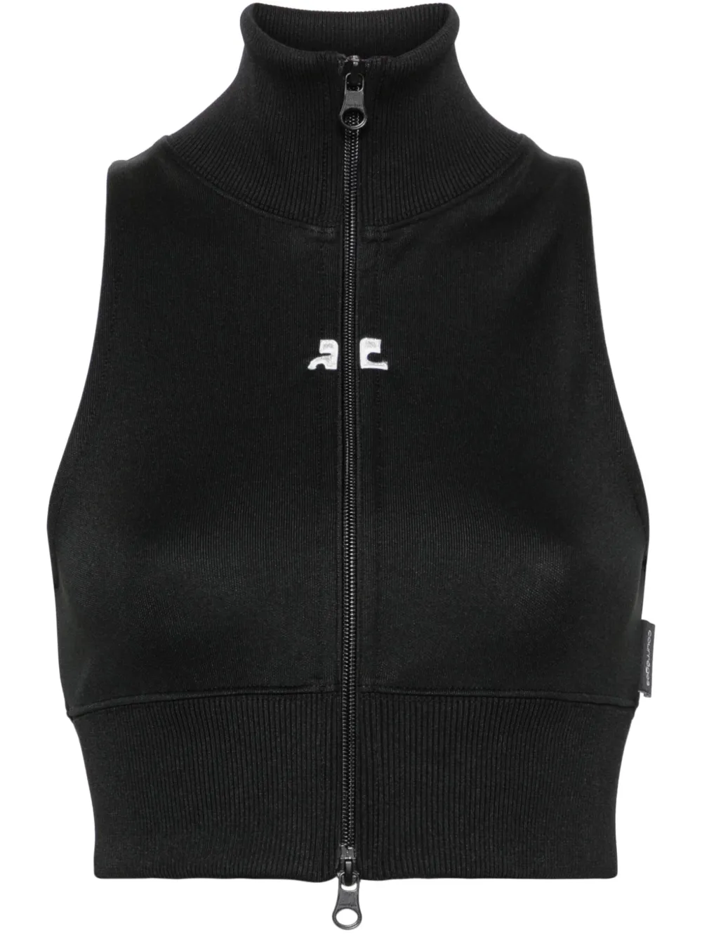 

Укороченный топ на молнии Courrèges, черный