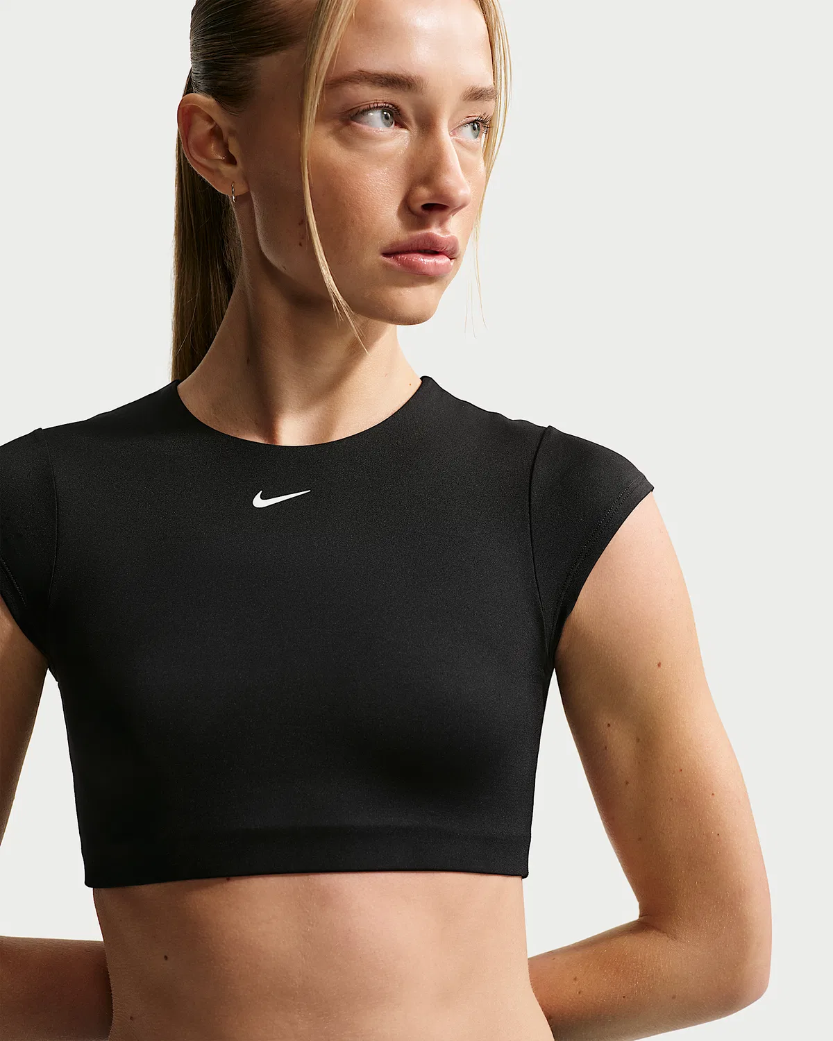 Женский укороченный топ для плавания Nike Swim, Black — фото 3