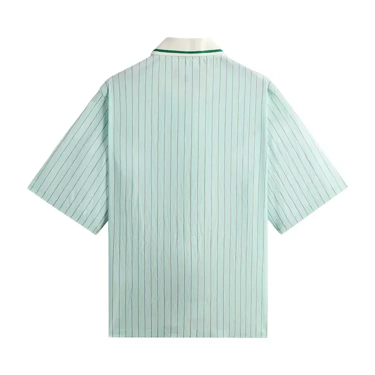 Полосатая рубашка Kith Striped Poplin Thompson Zip Front Shirt, синий — фото 2