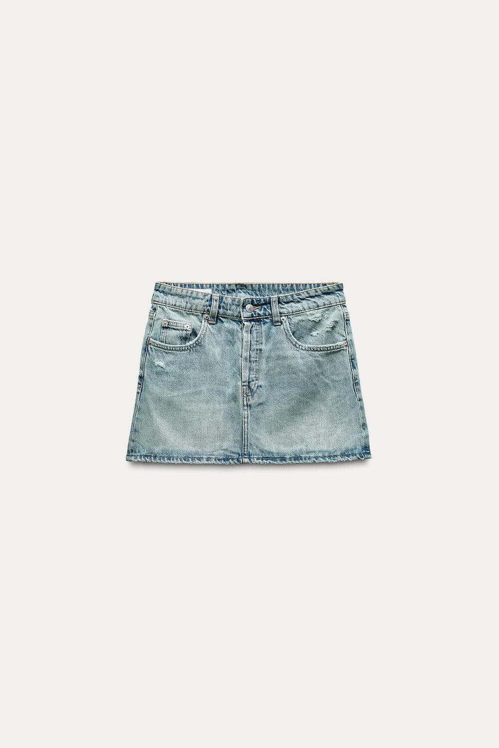 

Мини-юбка из джинсовой трф ZARA, светло-голубой