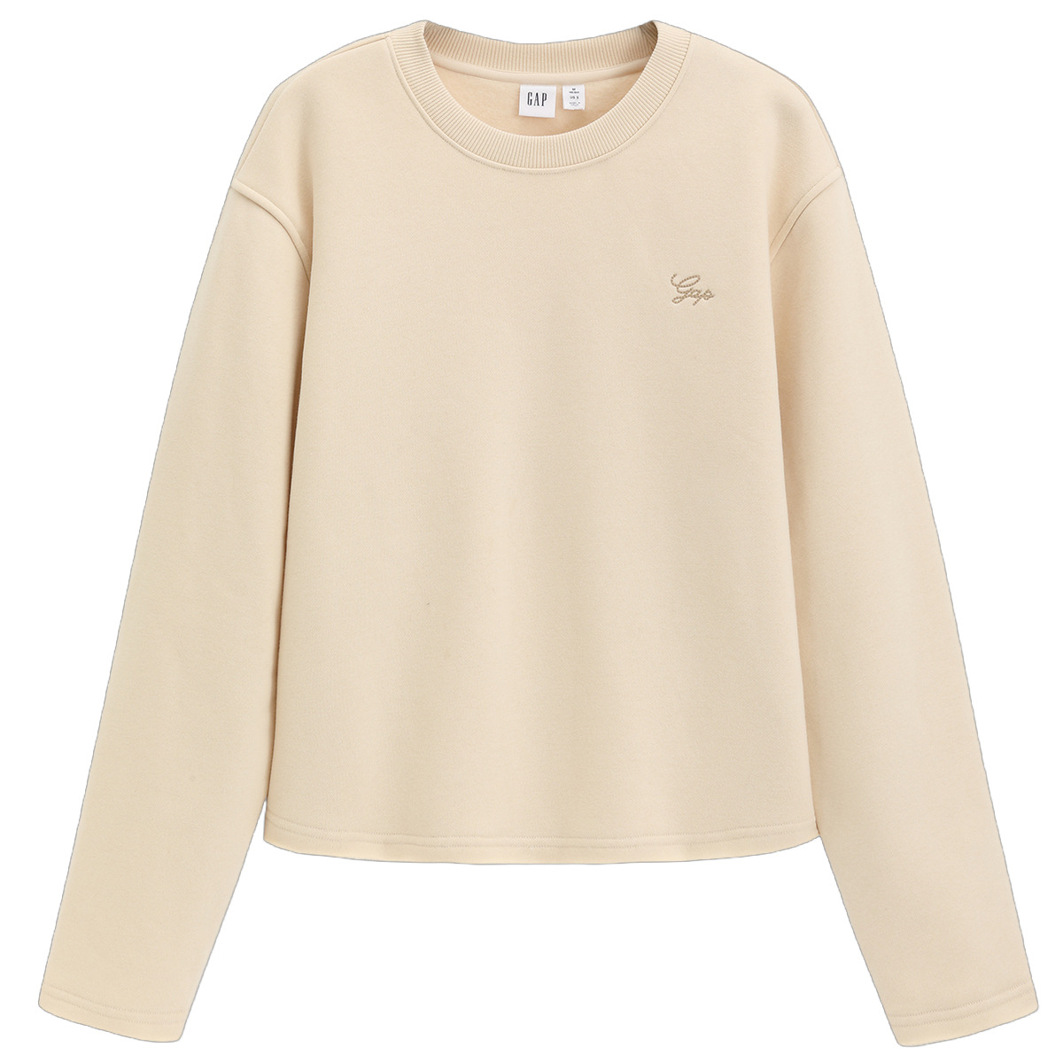 

Толстовка женская с вышитым логотипом, утепленная флисом, универсальная GAP, бежевый