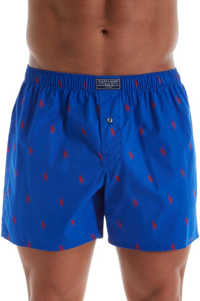 Polo Ralph Lauren Мужские боксеры All Over Pony Player Woven, Cruise Navy/Red & White Aopp — фото 3