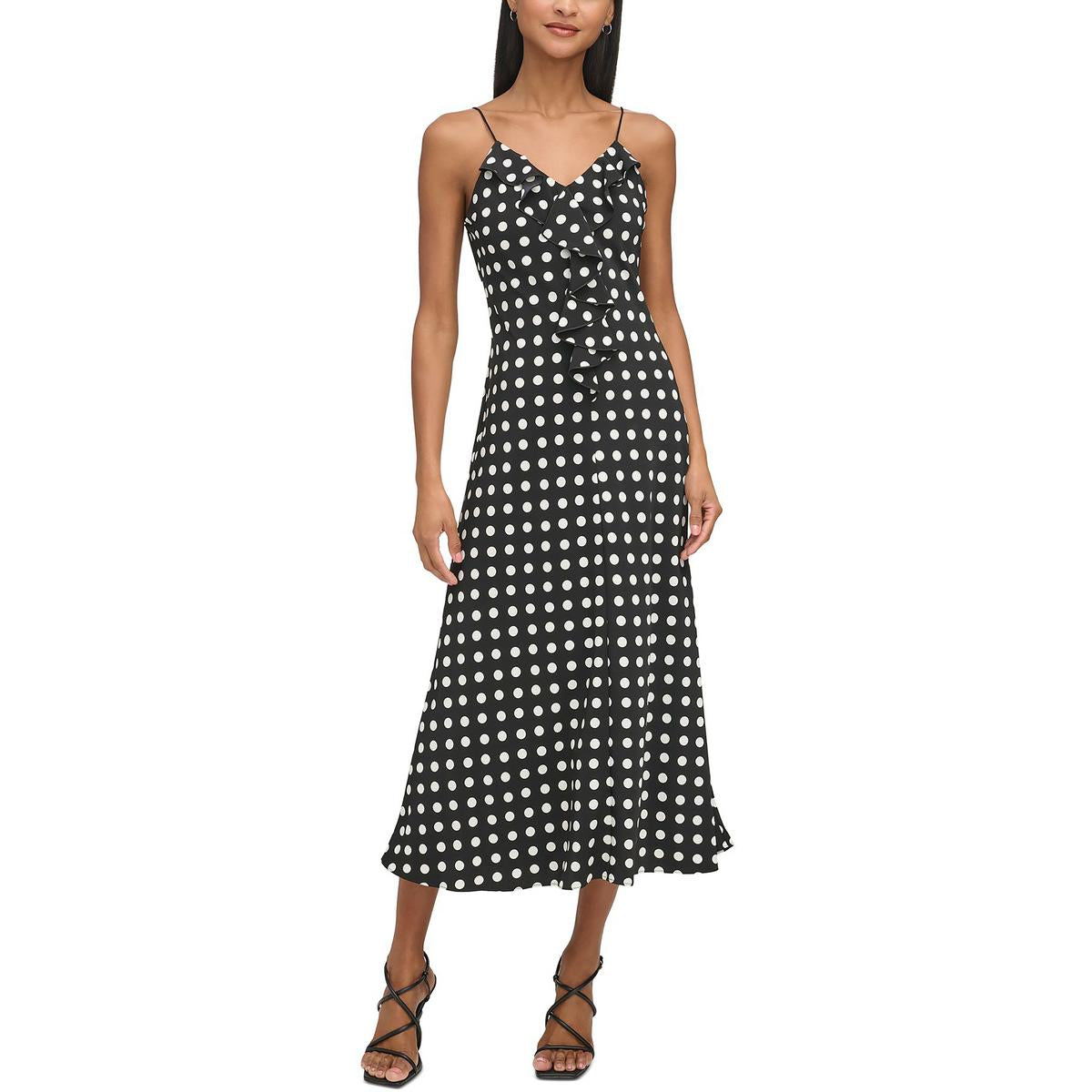 

Женское мини-платье в горошек с расклешенным кроем Karl Lagerfeld Paris, цвет black/white dot