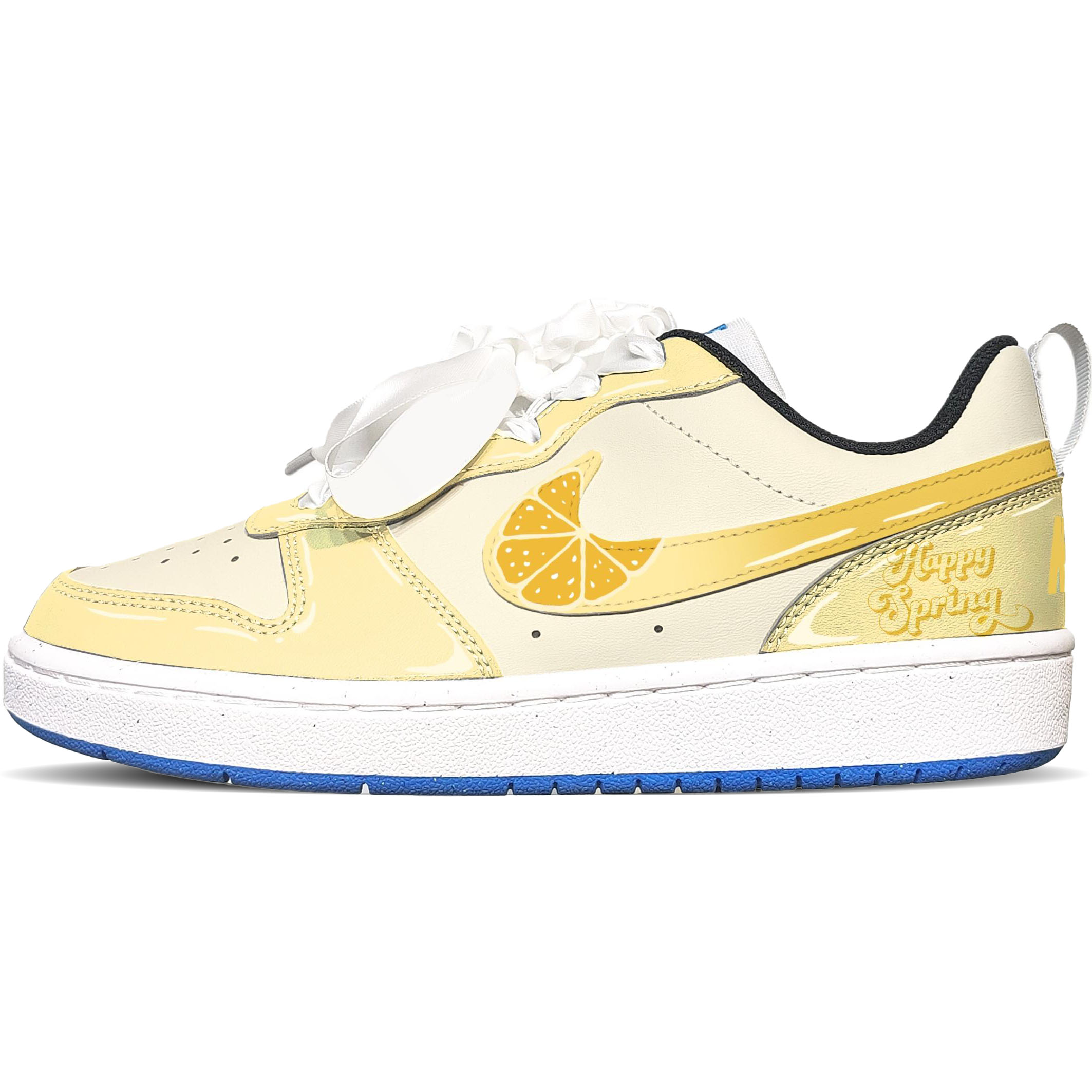 

Nike Кроссовки Court Borough Under The Orange Tree Love Abrasion Resistant Low top Skateboard Shoes Yellow Kids'