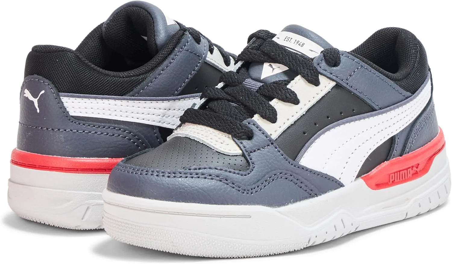 Кроссовки PUMA Rebound Layup Lo для детей (младший возраст), унисекс, серый/белый/черный — фото 3