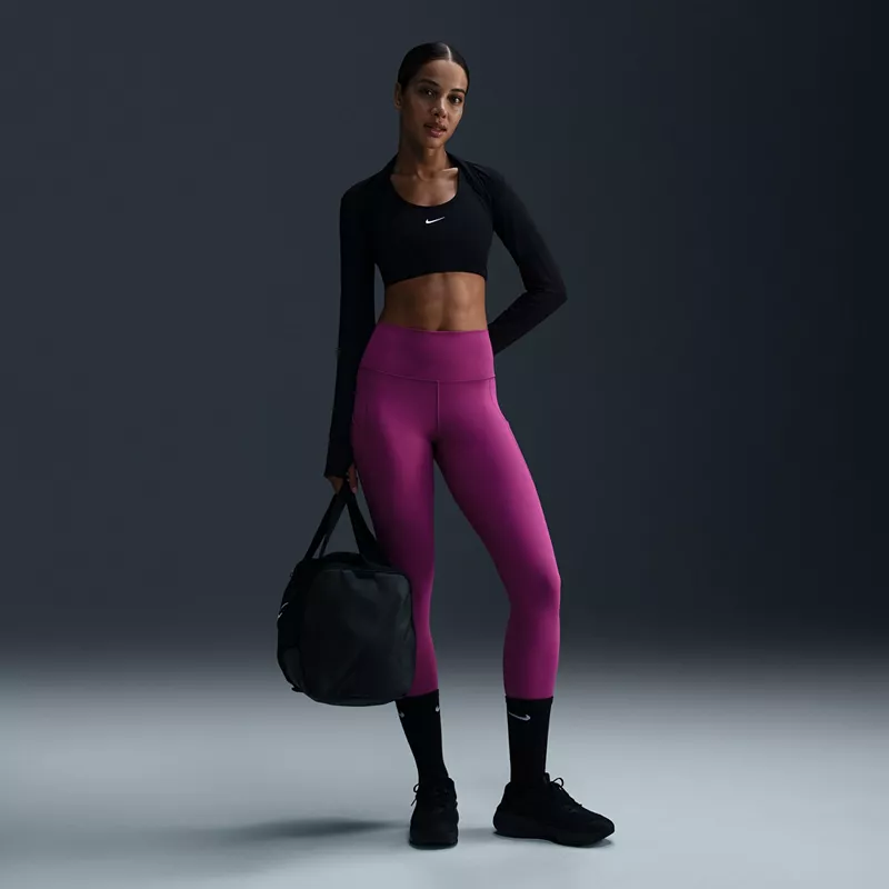 

Женские леггинсы Nike One с высокой талией 7/8 и карманами, цвет Hot Fuchsia