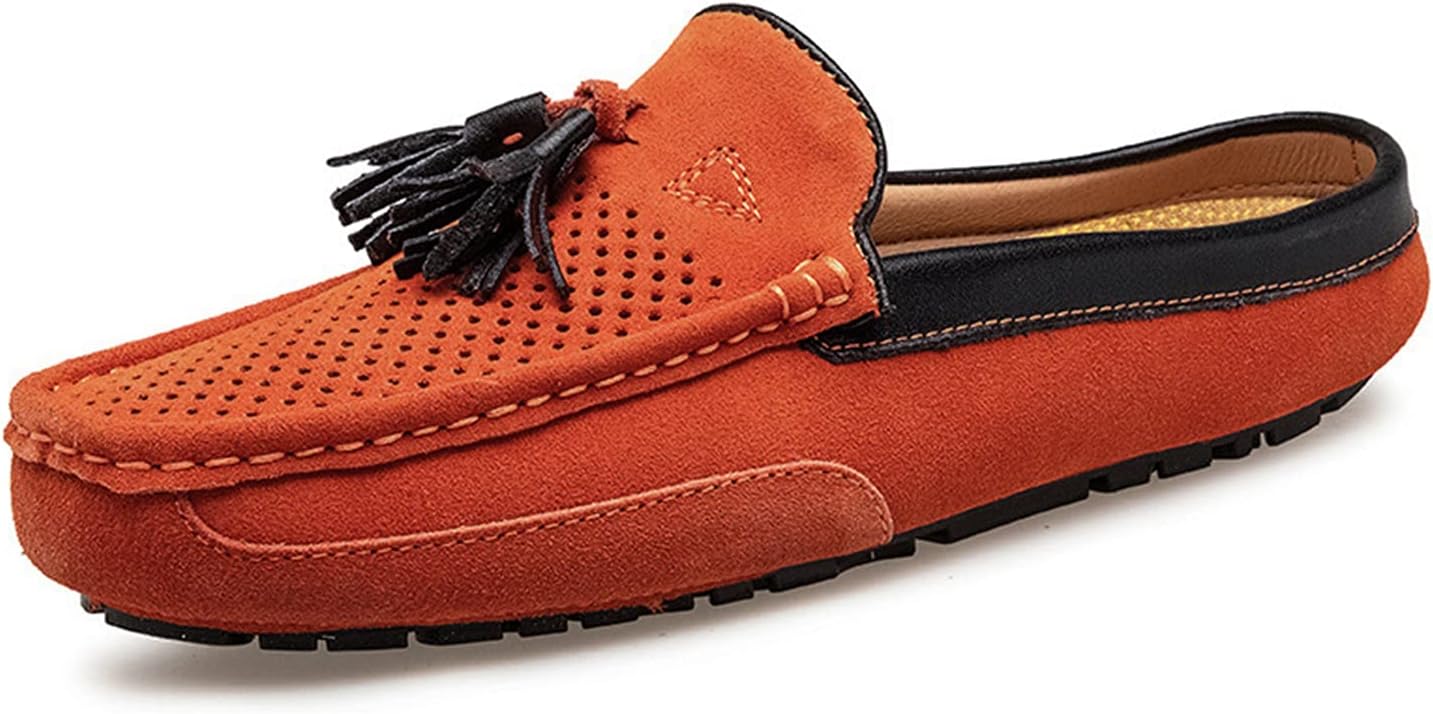 

Мужские летние повседневные слиперы-мокасины из замши с кисточками, дышащие Litnermia, коричневый