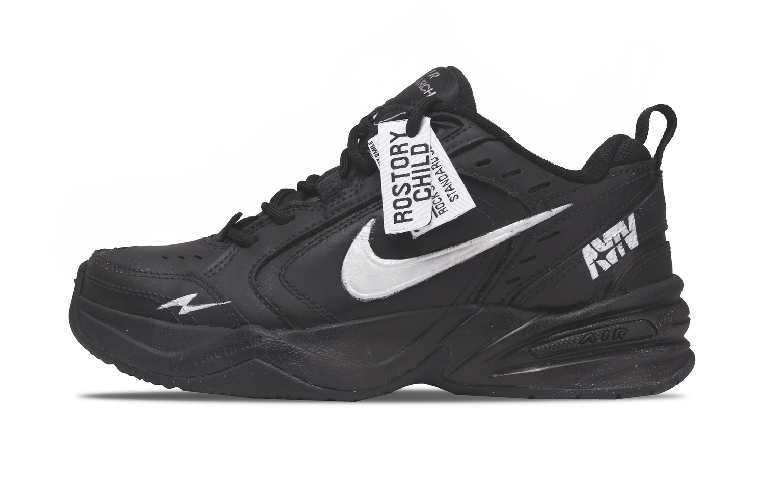 

Nike Кроссовки Air Monarch 4 Black Warrior с амортизацией, низкие, массивные, унисекс, черные