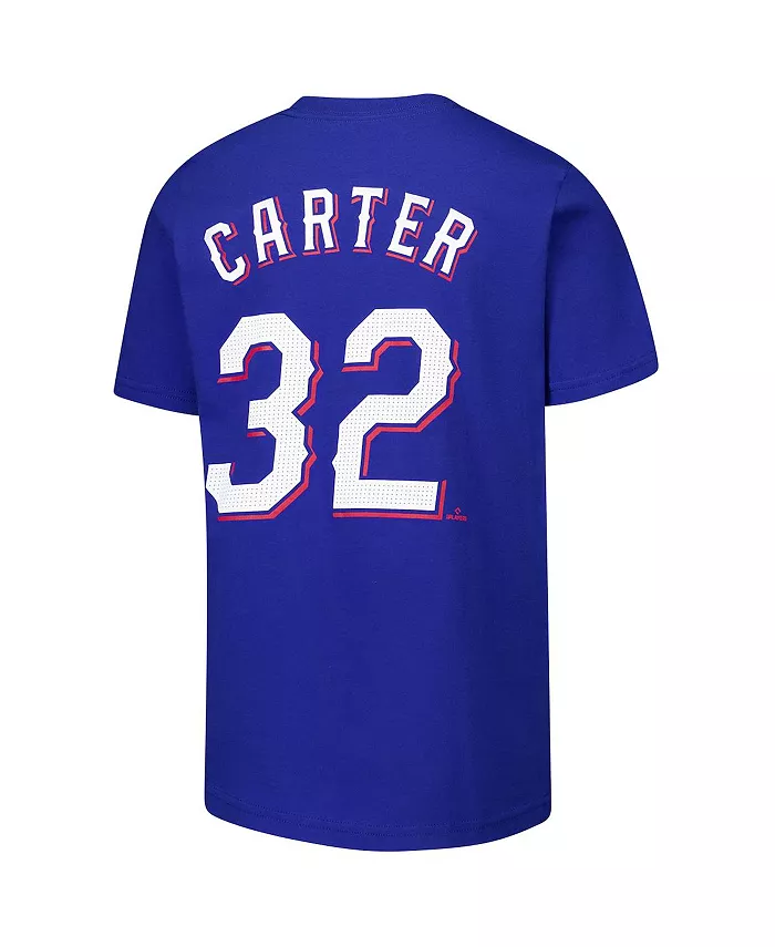 Футболка с именем и номером Evan Carter, Texas Rangers, для мальчиков и девочек Nike — фото 3