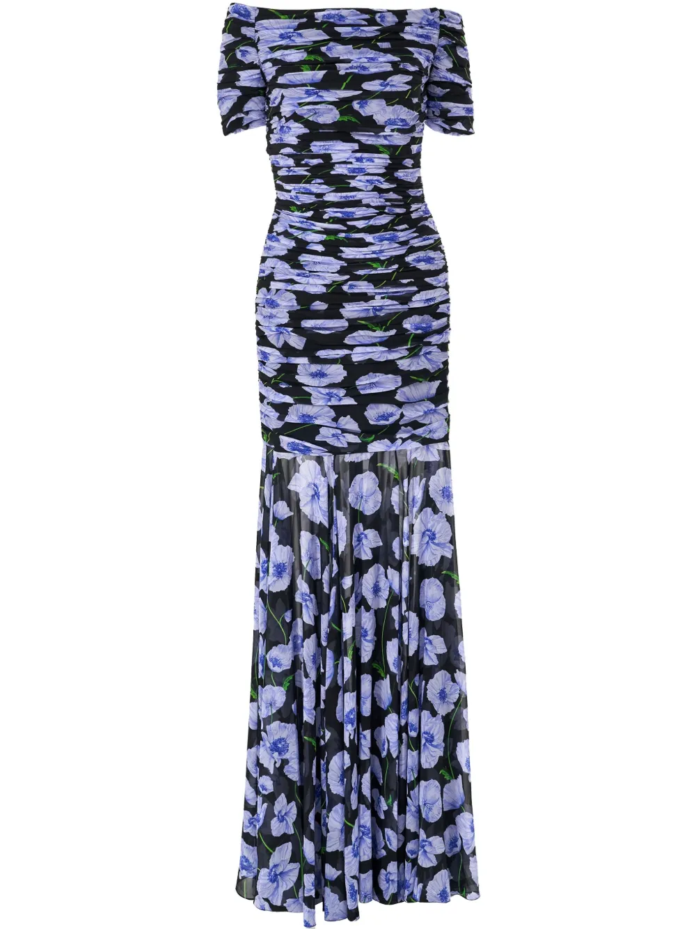 

Вечернее платье с цветочным принтом Carolina Herrera, черный