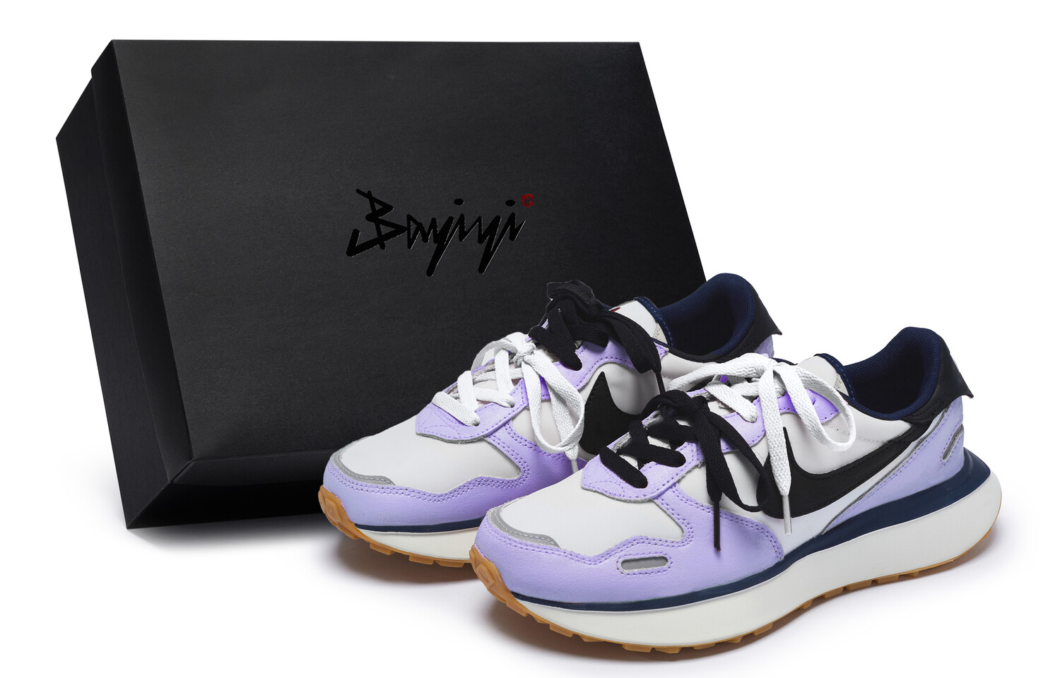 Кроссовки женские Phoenix Waffle Running Shoes Low-top Фиолетовый/белый/черный Nike