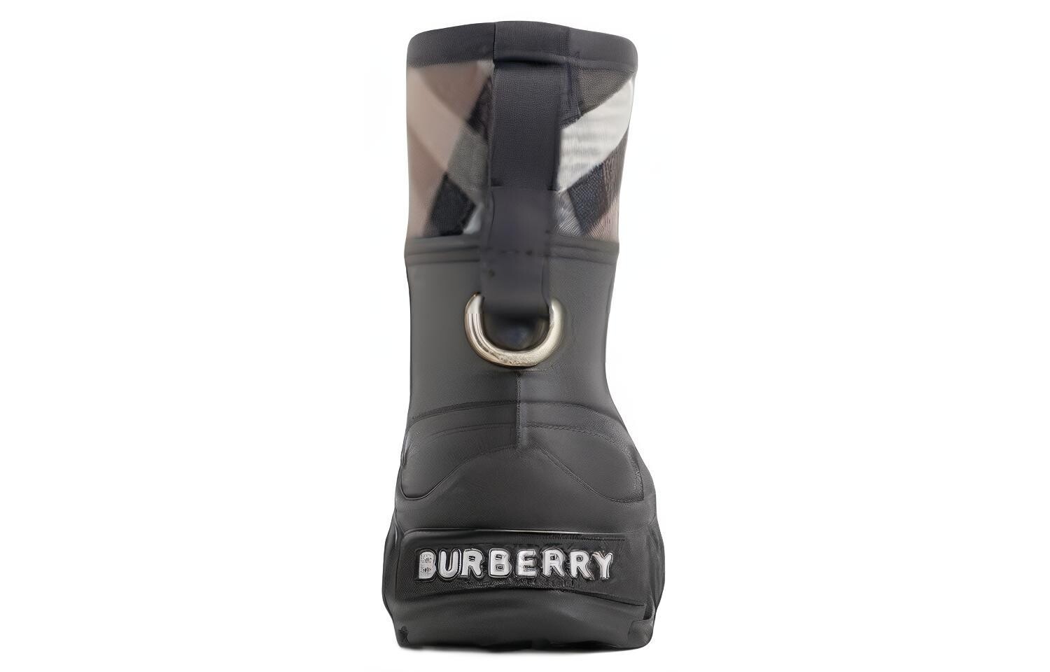 Резиновые сапоги Burberry в клетку, бежевый — фото 4