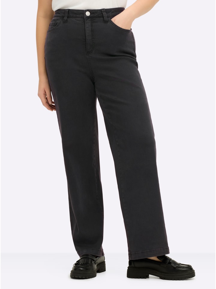 

Джинсы с высокой талией из черного денима sheego