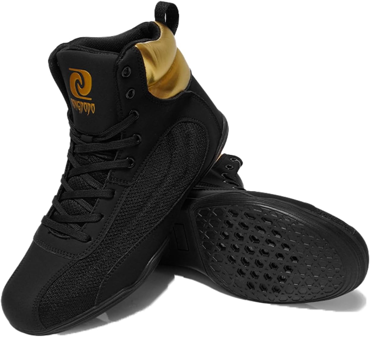 

Профессиональные боксерские кроссовки для мужчин, обувь для борьбы, боевых искусств, тренировок, ММА, с противоскользящей прочной подошвой Generic, черный