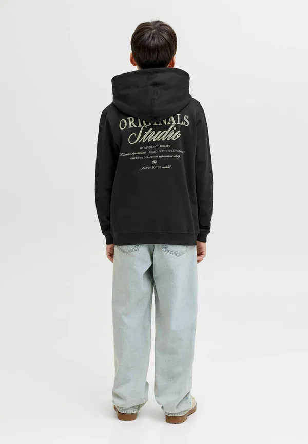 Толстовка с капюшоном Jornorrebro typo back hood sn jnr hoodie Jack & Jones Junior, черный — фото 2