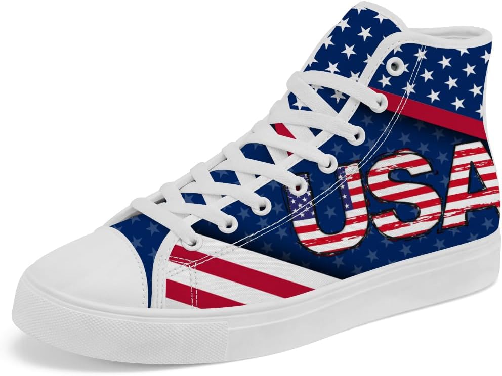 

Кеды на высокой подошве chebing с флагом США, сникерсы на 4 июля, красно-бело-синие, для женщин и мужчин