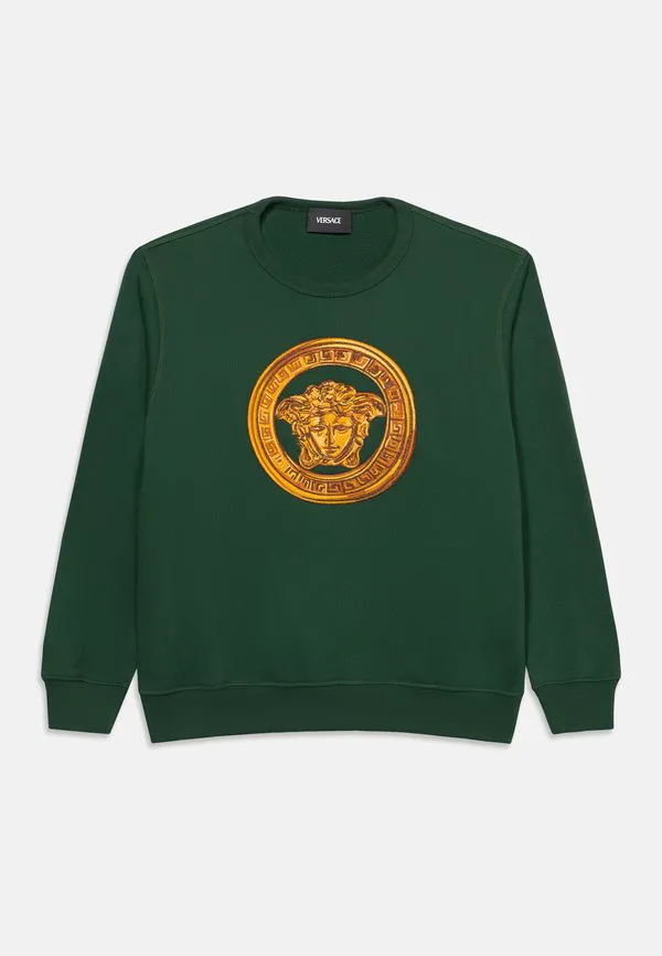 Свитшот унисекс с изображением медузы Versace, Bottle Green/Gold-Coloured — фото 3