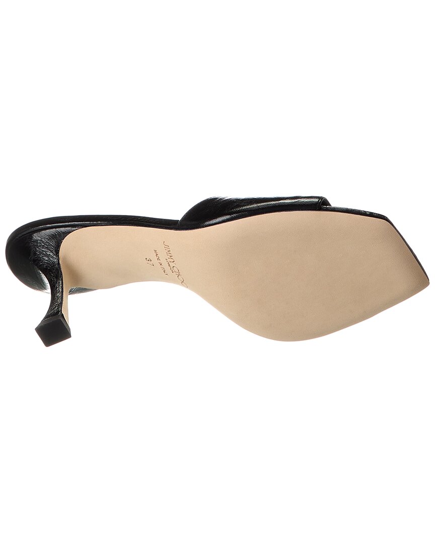 Jimmy Choo Skye 70 Leather Sandal, черный — фото 4