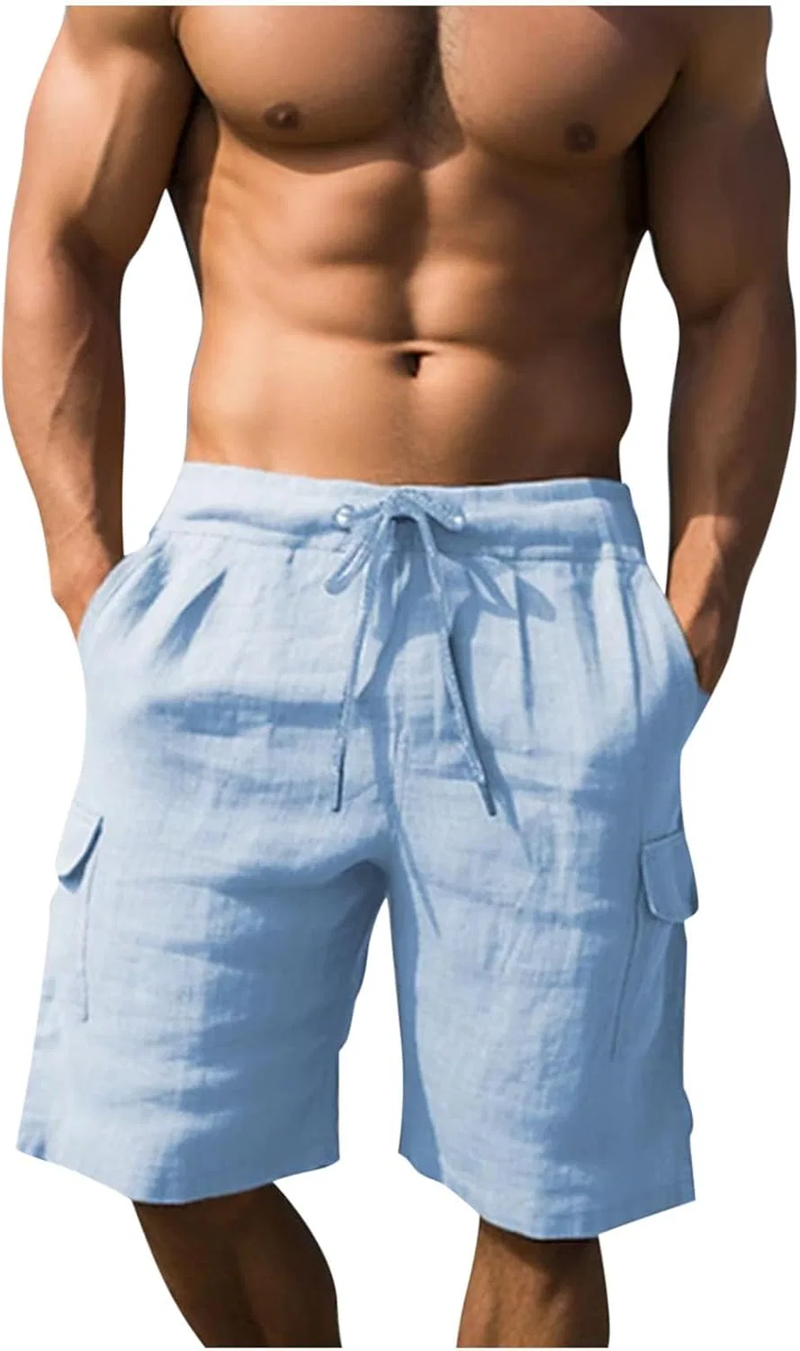 Шорты Active Cargo Cotton Linen, Light Blue