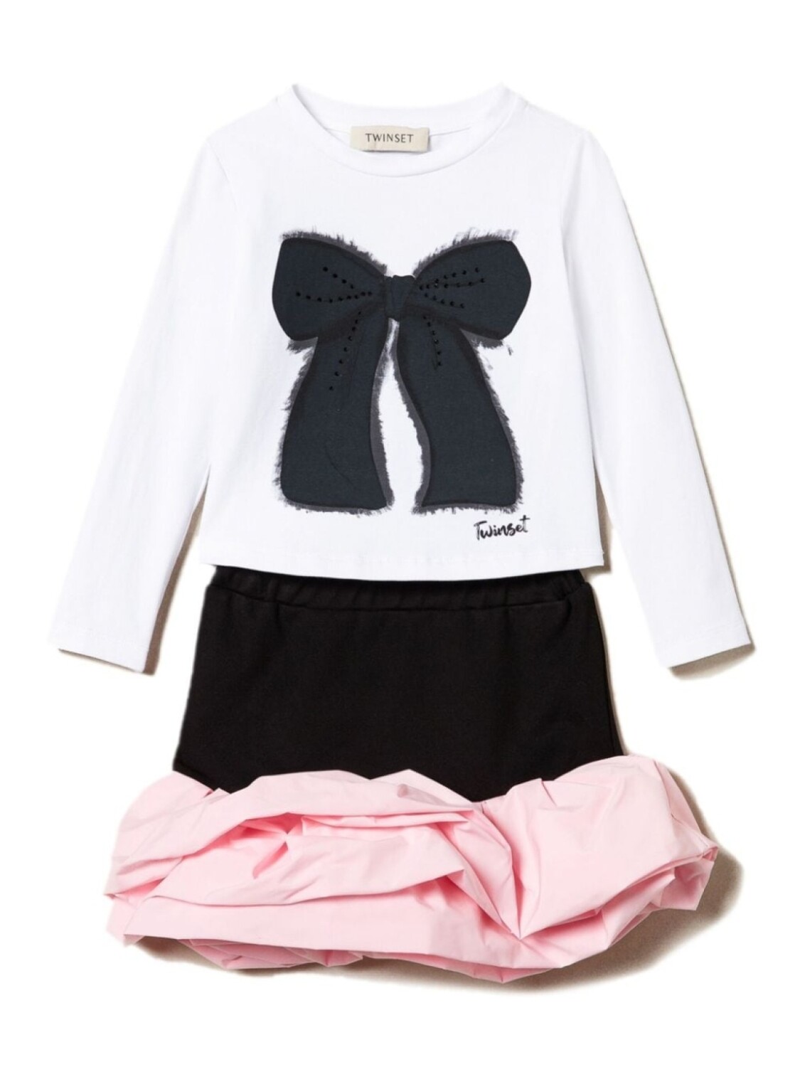 

TWINSET Kids комплект из топа и юбки с принтом, белый