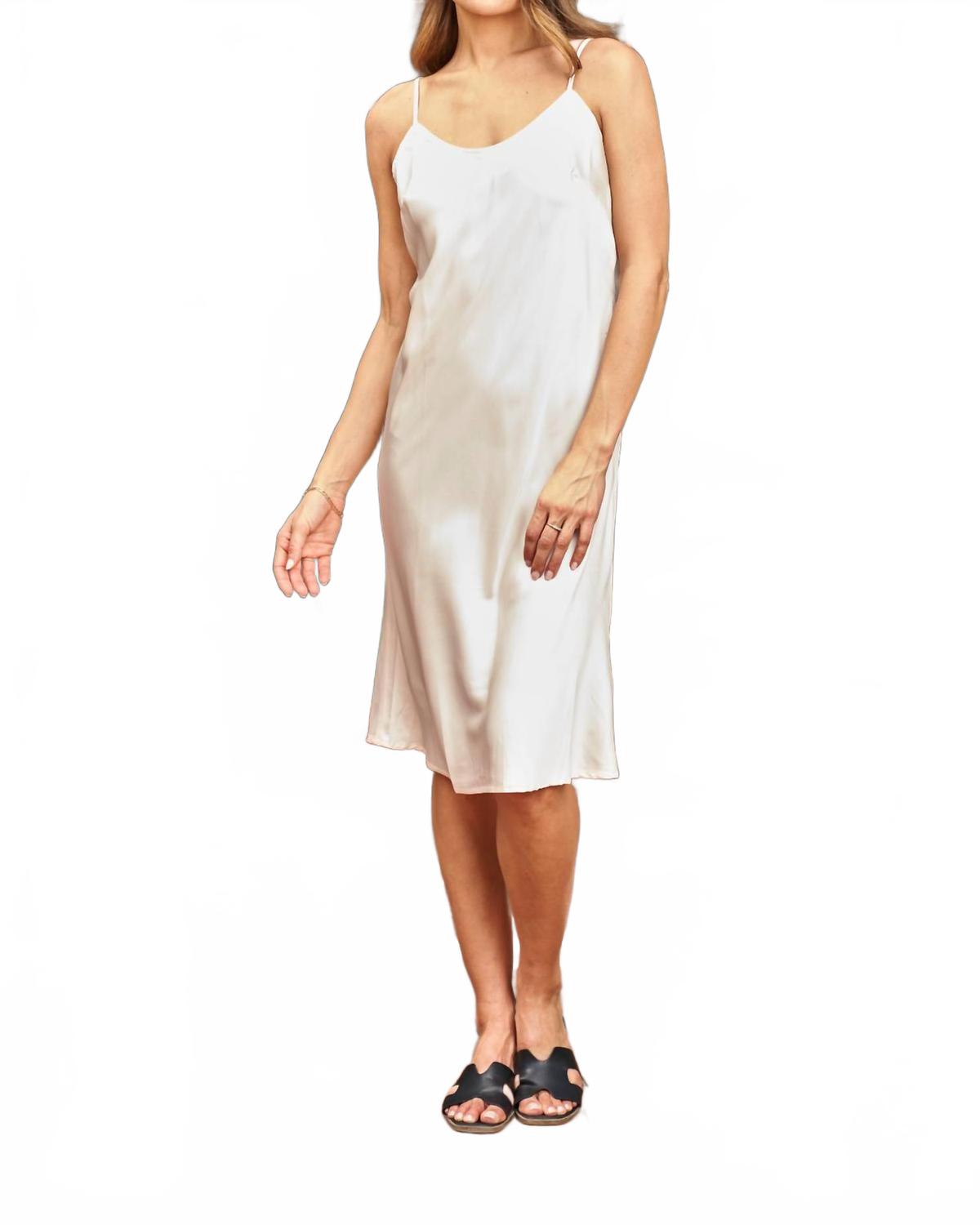 

Платье-комбинация из эластичного атласа цвета слоновой кости Paparazzi, слоновая кость