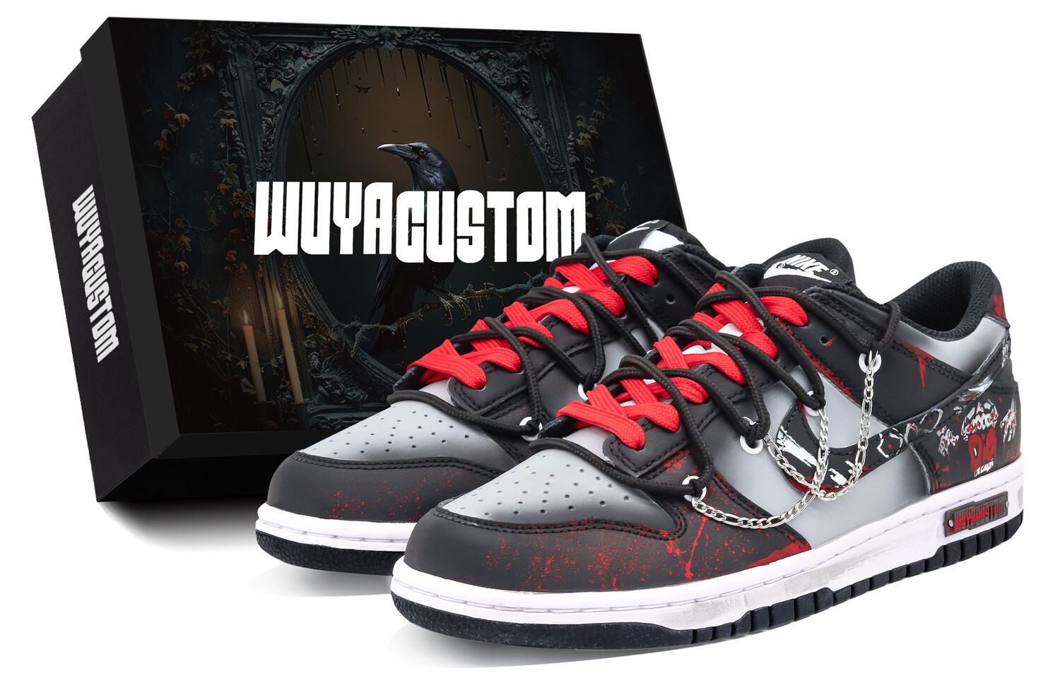 

Кроссовки Nike Dunk Skateboarding Shoes Unisex Low-top Black/Red, черный/красный