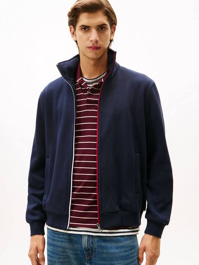 

Джемпер с воротником-воронкой на молнии Global Stripe из хлопковой смеси Tommy Hilfiger