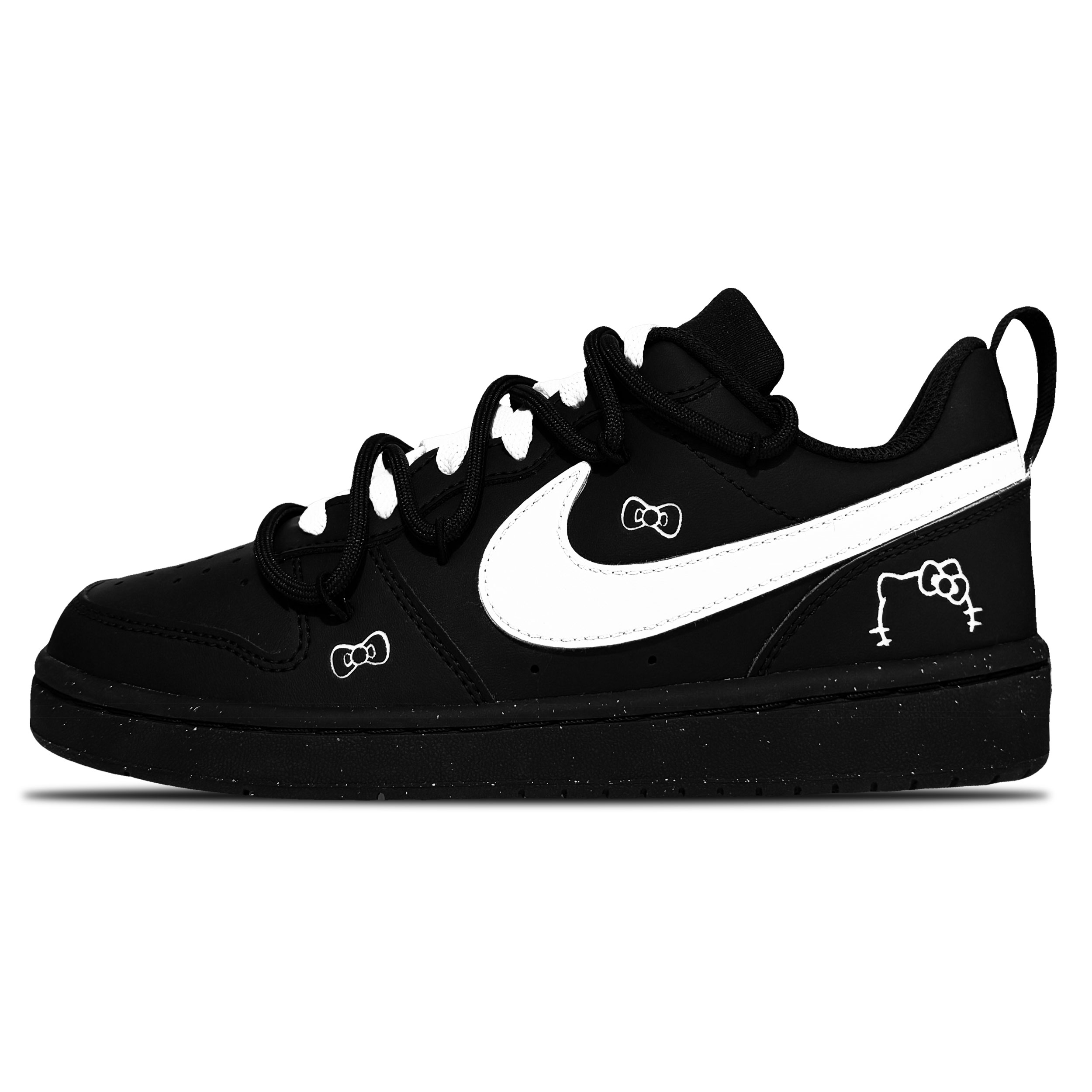 Nike Court Borough White Heart Lace Up Low top детские скейтбординг кроссовки для подростков — фото 2