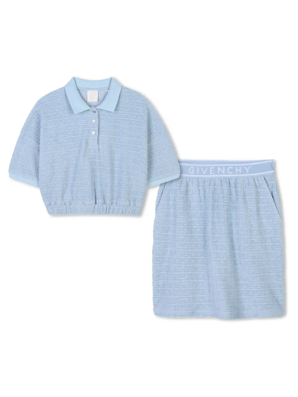 

Комплект из топа и юбки с логотипом 4G Givenchy Kids, синий
