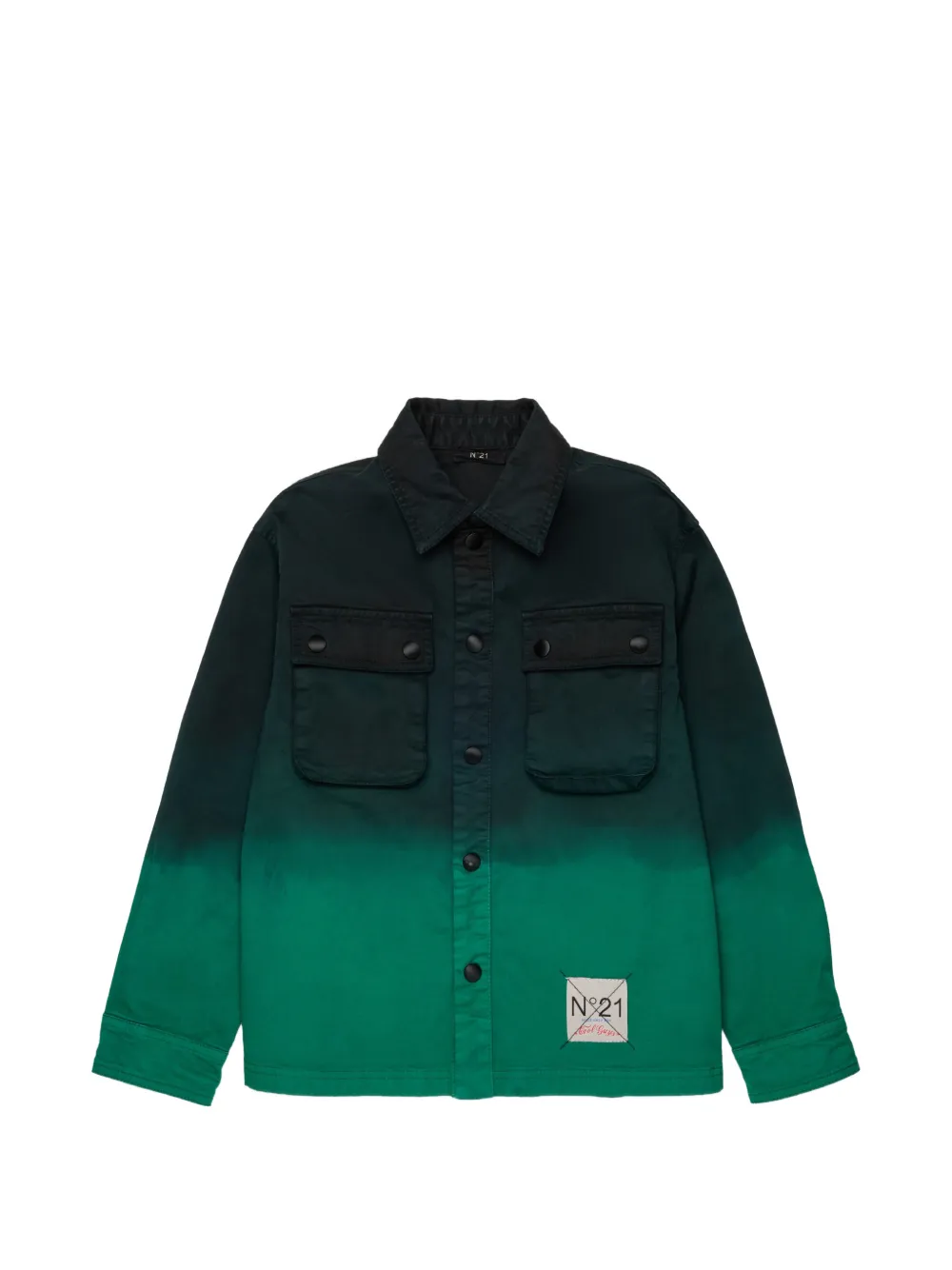 

Куртка омбре с карманами с клапанами и пуговицами Nº21 Kids, зеленый