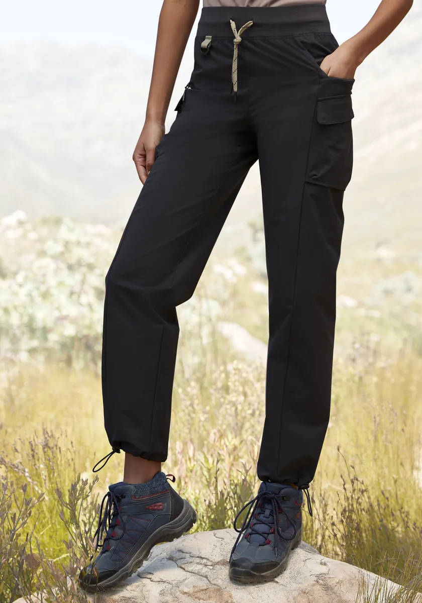 

Трекинговые брюки LASCANA ACTIVE "Cargo Pants", без застежки, черный
