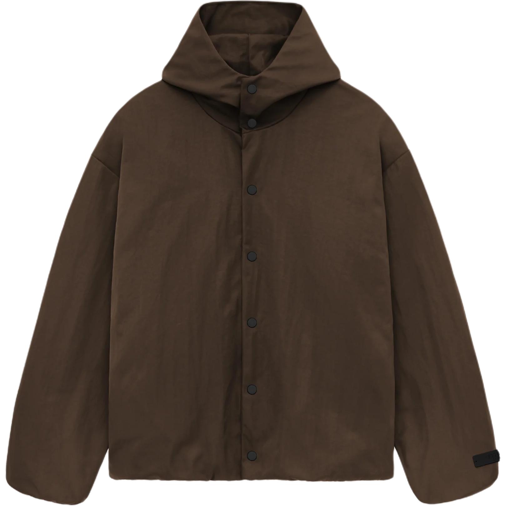 Fear Of God Essentials Текстурированная нейлоновая куртка с капюшоном, Ebony Brown/BROWN — фото 4