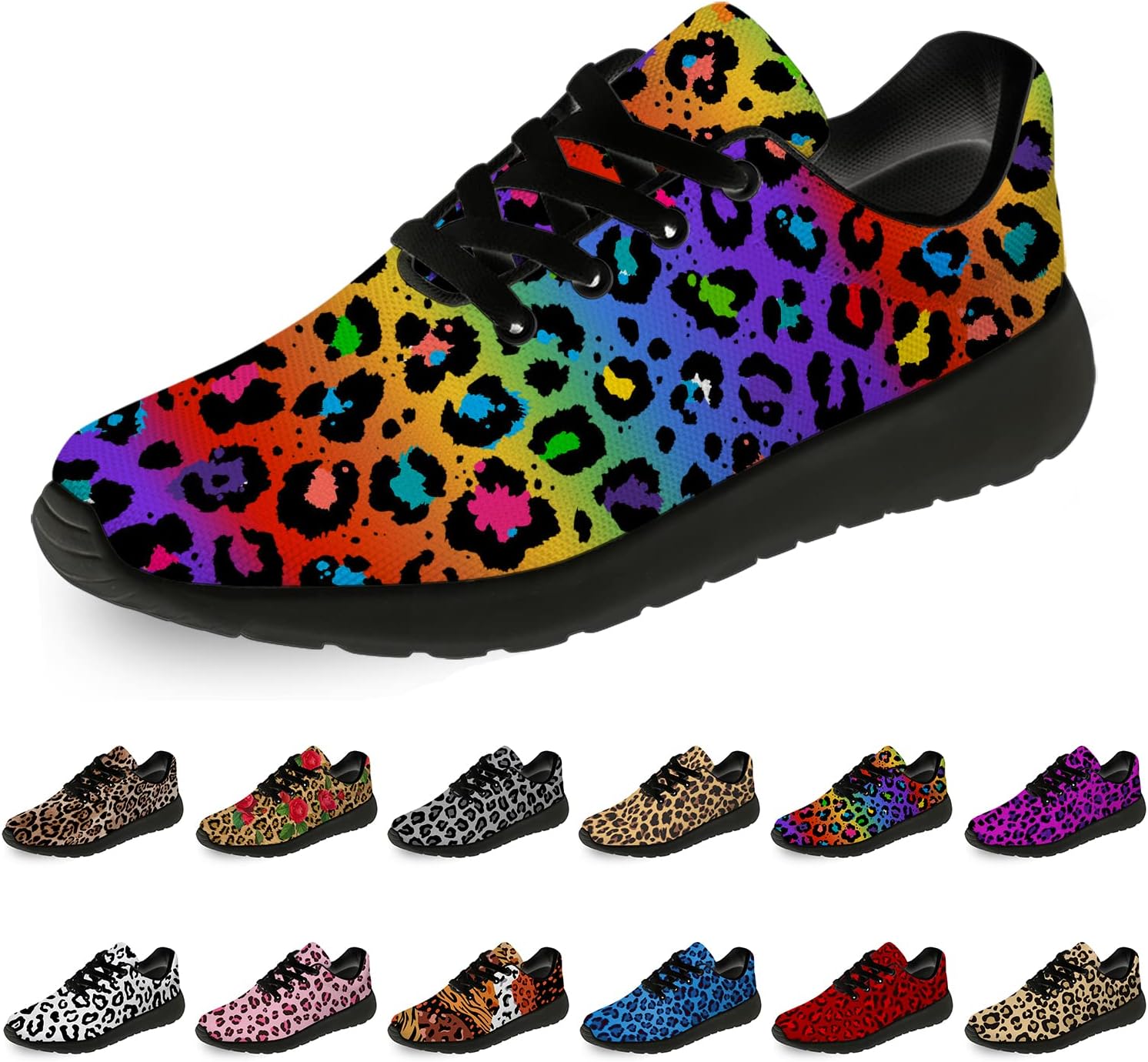 

Кроссовки с леопардовым принтом для женщин и мужчин, беговые кроссовки, удобные легкие кроссовки для прогулок и тенниса, обувь с имитацией животной кожи, подарки Horethy, Colorful1652