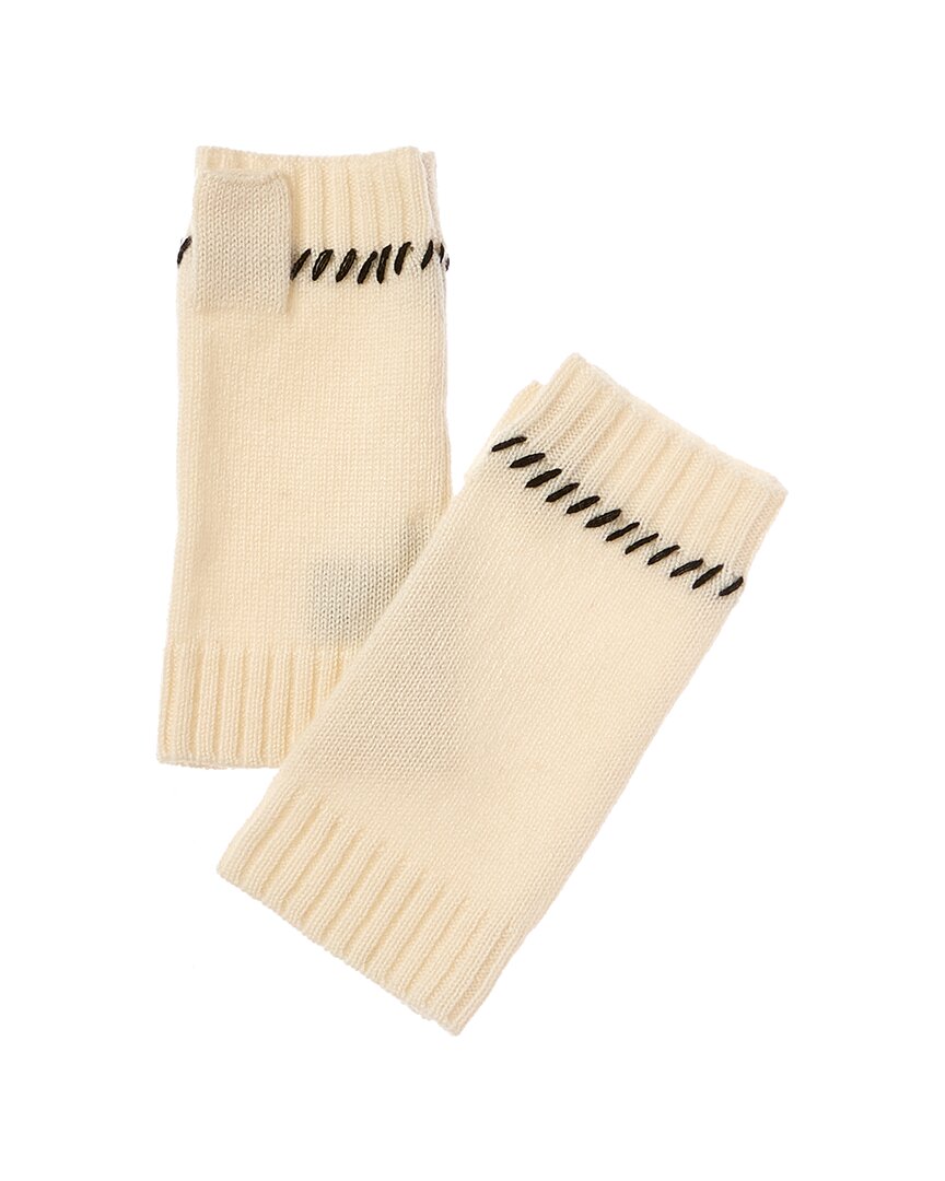 

Перчатки без пальцев Forte Cashmere Contrast Edge Detail Cashmere, белый