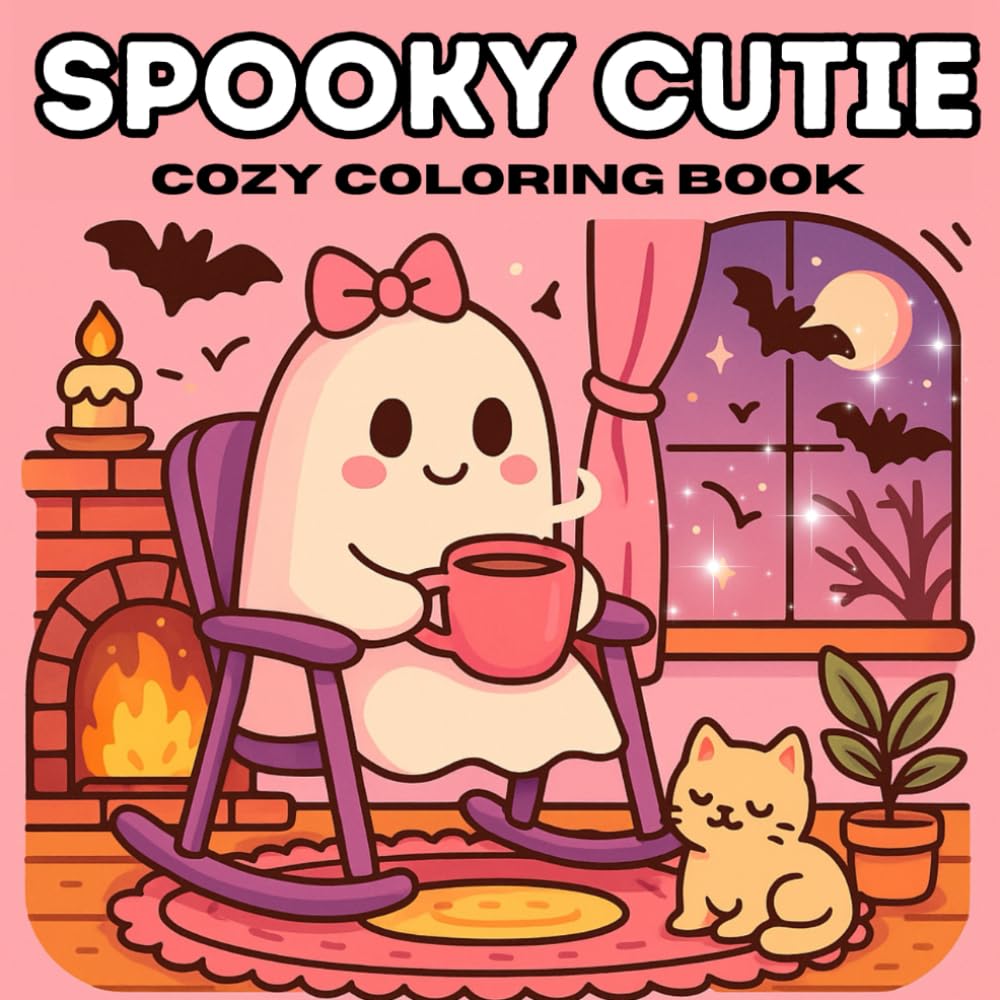 

Spooky Cutie: Cozy Coloring Book For Adults and Teens Featuring Adorable Creepy Creatures in Cozy and Comfy Moments For Relaxation and Stress Relief (Independently published)
