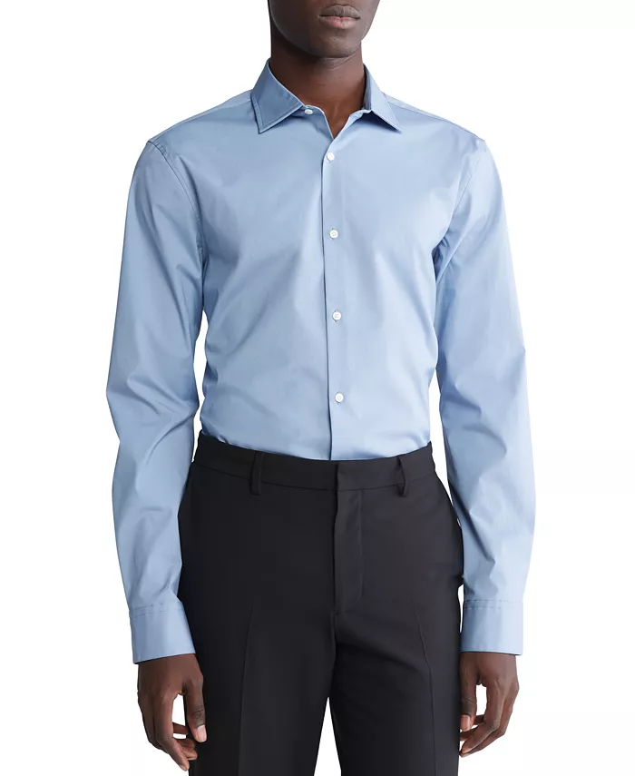 

Мужская рубашка с длинным рукавом Slim Fit Supima Stretch на пуговицах Calvin Klein, синий