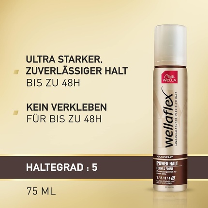 Flex Hair Spray Power Hold Form & Finish Ultra Strong - Стайлинг-спрей на 48 часов, гибкая фиксация без склеивания - с защитой от УФ-излучения для здорового вида волос - Стайлинг-спрей 75 мл Wella — фото 3