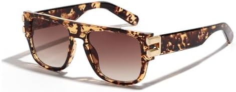 

Солнцезащитные очки в стиле ретро-панк 2026 года, квадратные, для женщин и мужчин, классический винтаж, защита от УФ-излучения UV400 для использования на открытом воздухе MTZJH, Leopard