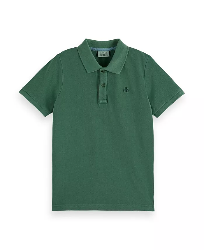 

Детская и подростковая поло из пике с эффектом garment dye SCOTCH & SODA