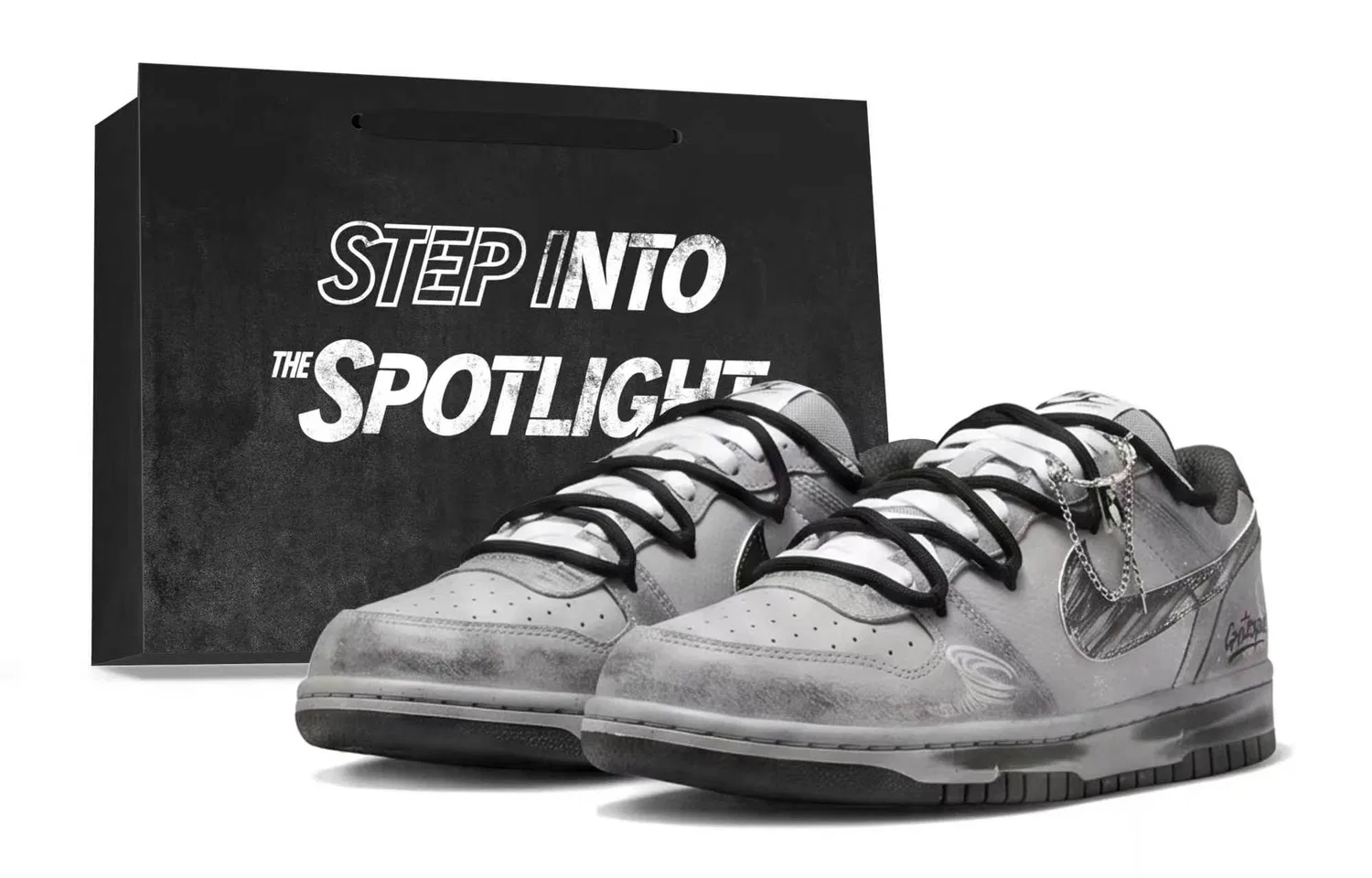 Кроссовки Nike Big Low Black Gray-Ruined Shadow