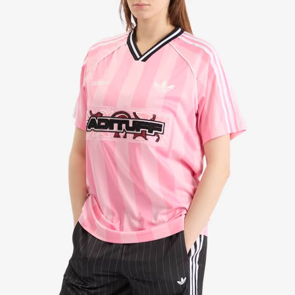 Полосатая футболка Adidas, true розовый & semi розовый glow — фото 2