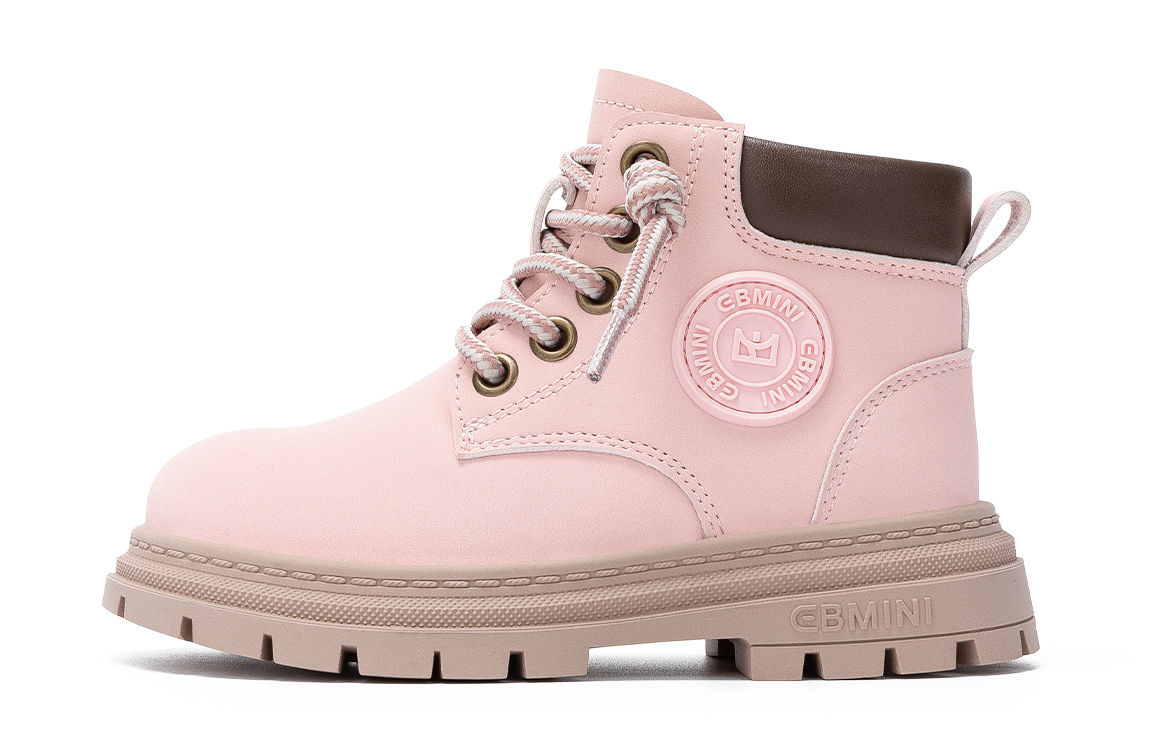 

Скользоустойчивые противоударные износостойкие легкие амортизирующие высокие детские ботинки для малышей EBMINI, розовый (fleece-lined)