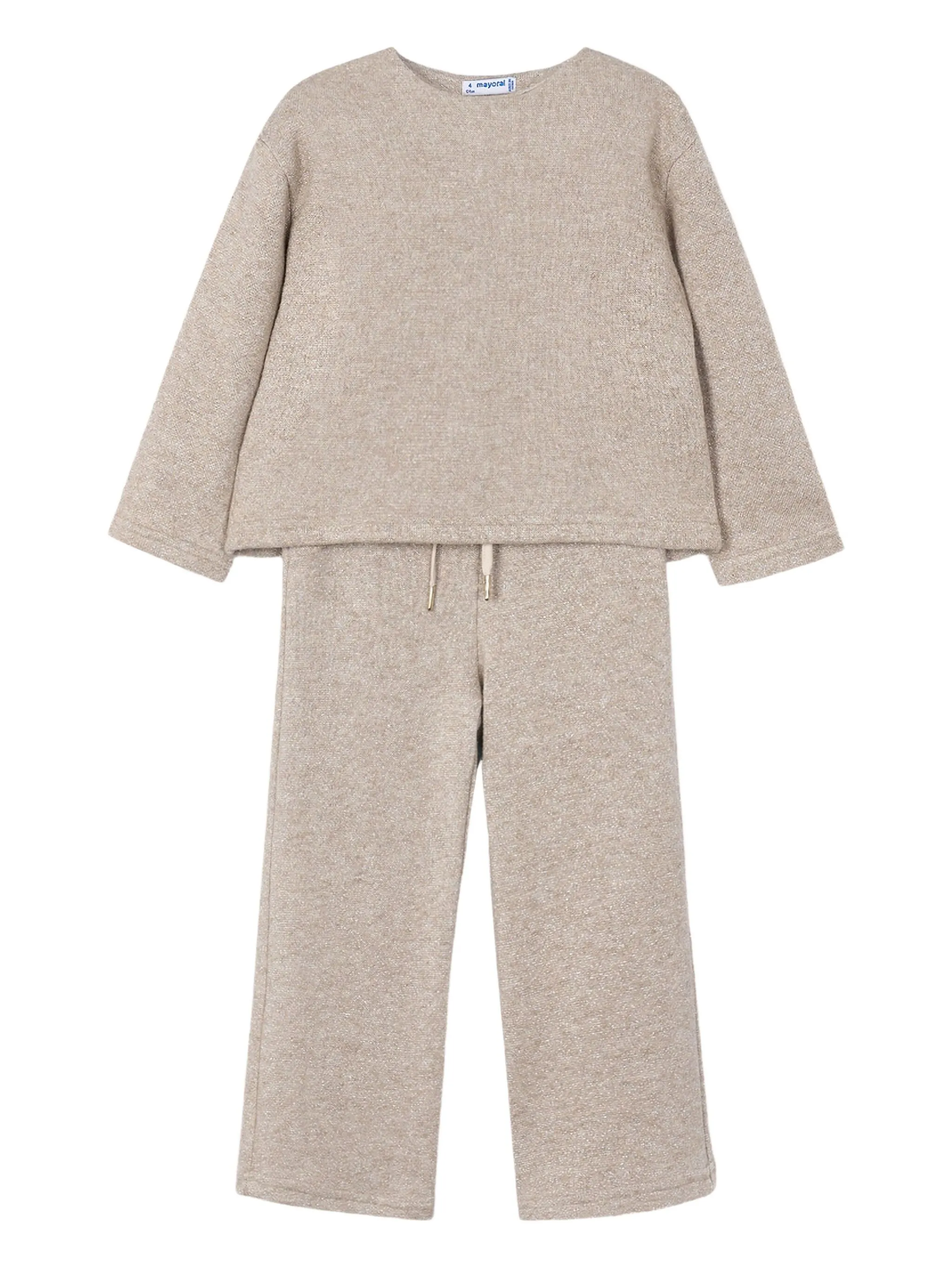 

Комплект из свитера и брюк с бантом Mayoral, бежевый