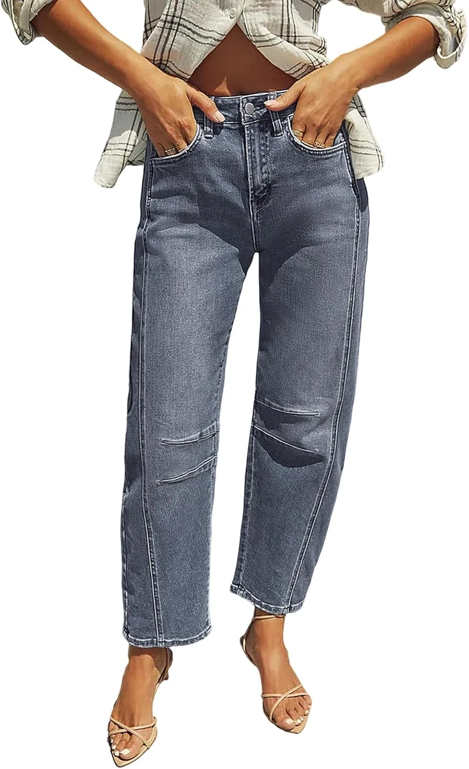 

Джинсы IWD Baggy Barrel для женщин в стиле Y2K