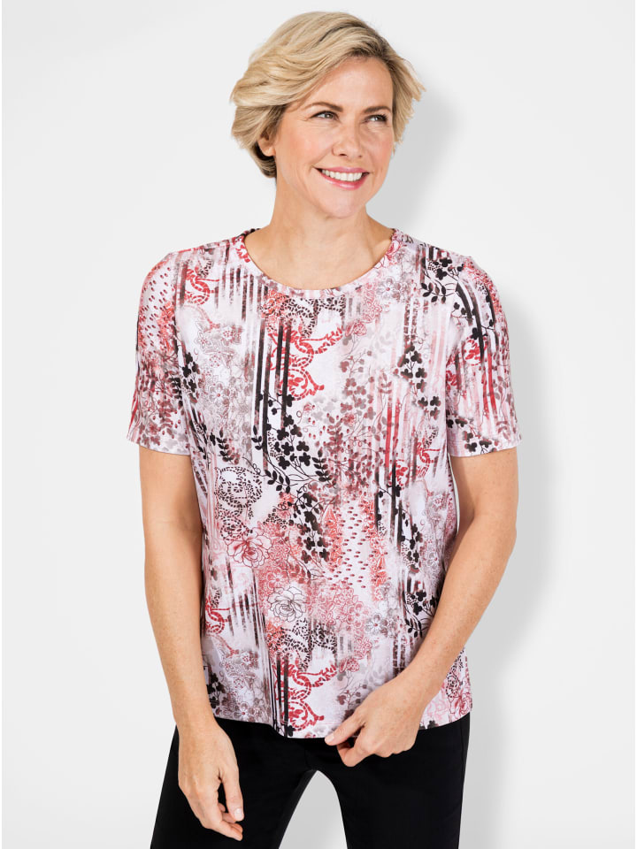 

Футболка с круглым вырезом и принтом кораллово-графитового цвета WITT WEIDEN, Красный, Футболка с круглым вырезом и принтом кораллово-графитового цвета WITT WEIDEN