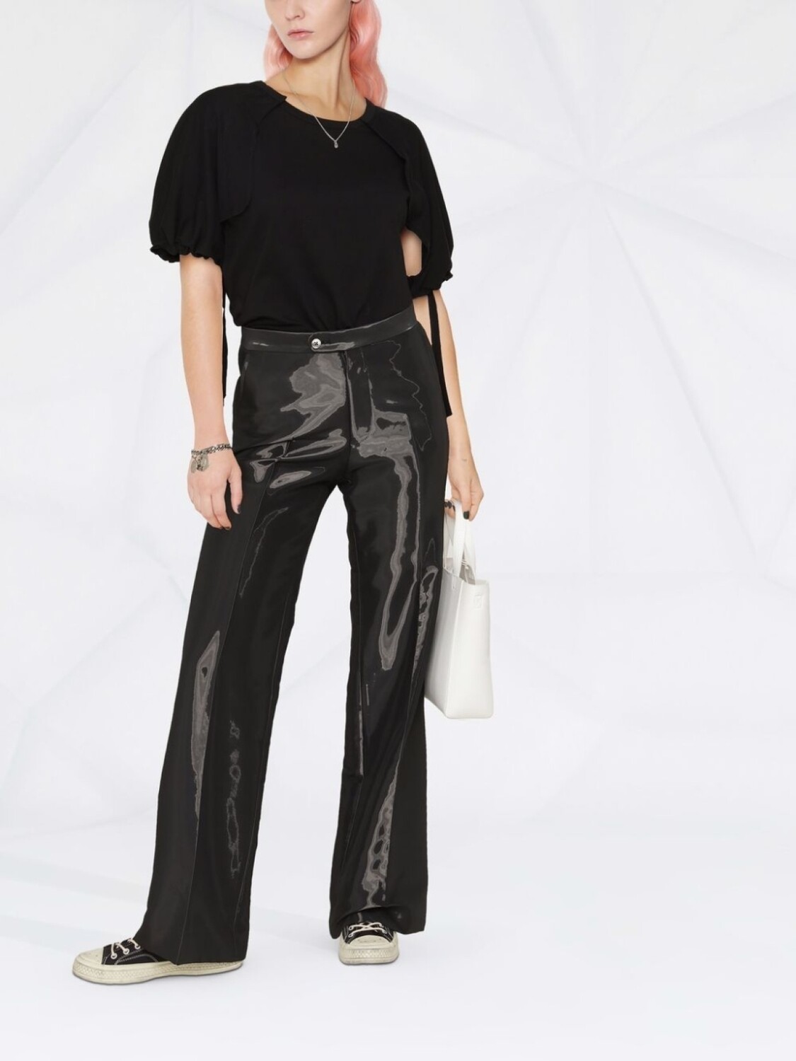 Футболка Yohji Yamamoto Puff Sleeve, черный — фото 2